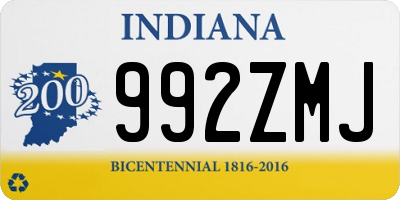 IN license plate 992ZMJ