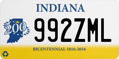 IN license plate 992ZML