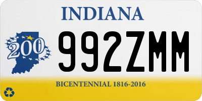 IN license plate 992ZMM