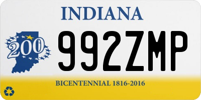 IN license plate 992ZMP