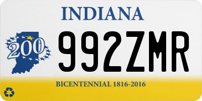 IN license plate 992ZMR