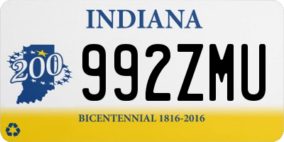 IN license plate 992ZMU