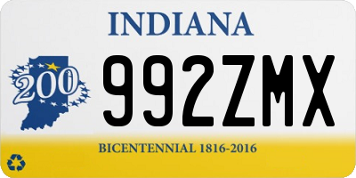 IN license plate 992ZMX