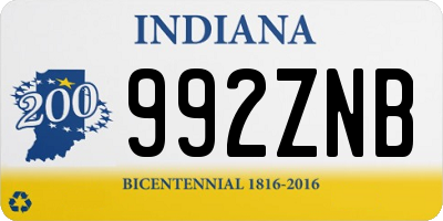 IN license plate 992ZNB