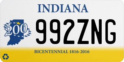 IN license plate 992ZNG