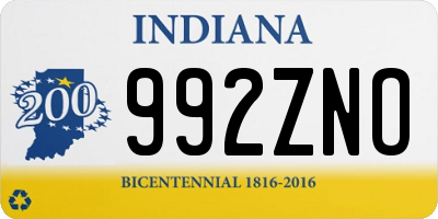 IN license plate 992ZNO