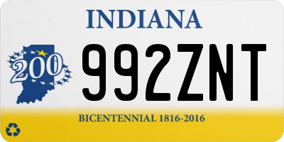 IN license plate 992ZNT