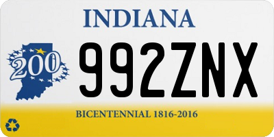 IN license plate 992ZNX