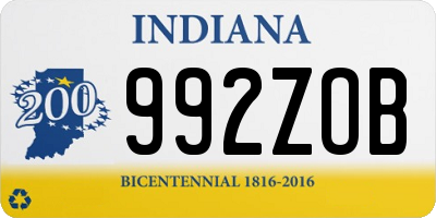 IN license plate 992ZOB