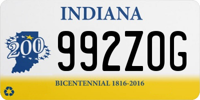 IN license plate 992ZOG