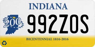 IN license plate 992ZOS