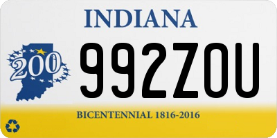 IN license plate 992ZOU