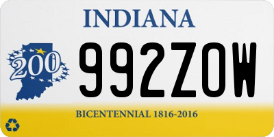 IN license plate 992ZOW