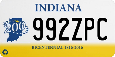 IN license plate 992ZPC