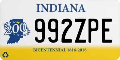 IN license plate 992ZPE