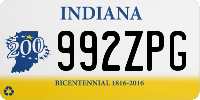 IN license plate 992ZPG