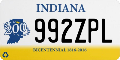 IN license plate 992ZPL