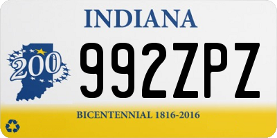 IN license plate 992ZPZ