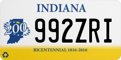 IN license plate 992ZRI