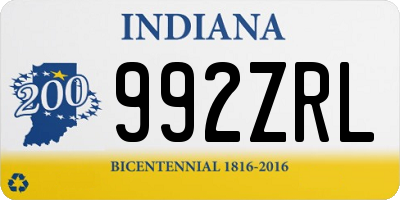 IN license plate 992ZRL