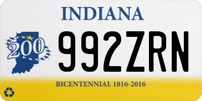 IN license plate 992ZRN