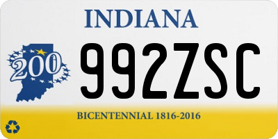 IN license plate 992ZSC