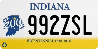 IN license plate 992ZSL