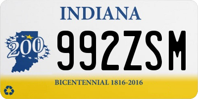 IN license plate 992ZSM