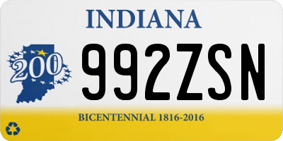 IN license plate 992ZSN