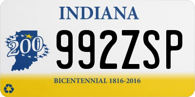 IN license plate 992ZSP