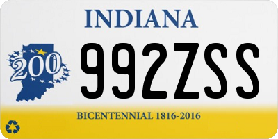 IN license plate 992ZSS