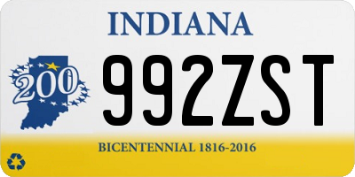 IN license plate 992ZST