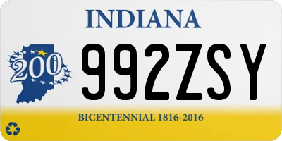 IN license plate 992ZSY