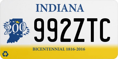 IN license plate 992ZTC