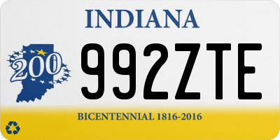 IN license plate 992ZTE