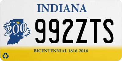 IN license plate 992ZTS