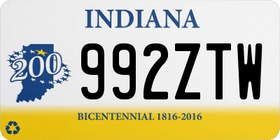 IN license plate 992ZTW