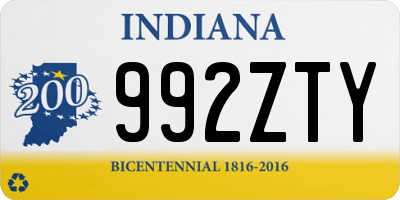 IN license plate 992ZTY