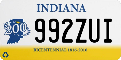 IN license plate 992ZUI