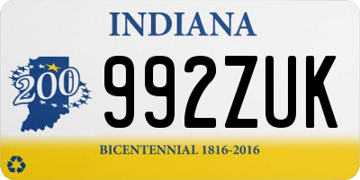 IN license plate 992ZUK