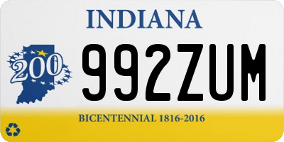 IN license plate 992ZUM