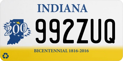 IN license plate 992ZUQ