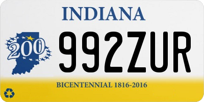 IN license plate 992ZUR