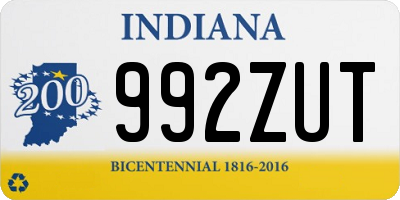 IN license plate 992ZUT