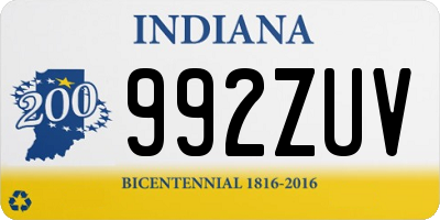 IN license plate 992ZUV