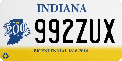 IN license plate 992ZUX