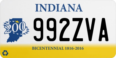 IN license plate 992ZVA