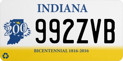 IN license plate 992ZVB