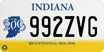 IN license plate 992ZVG