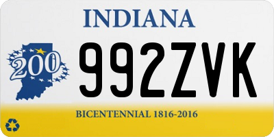 IN license plate 992ZVK